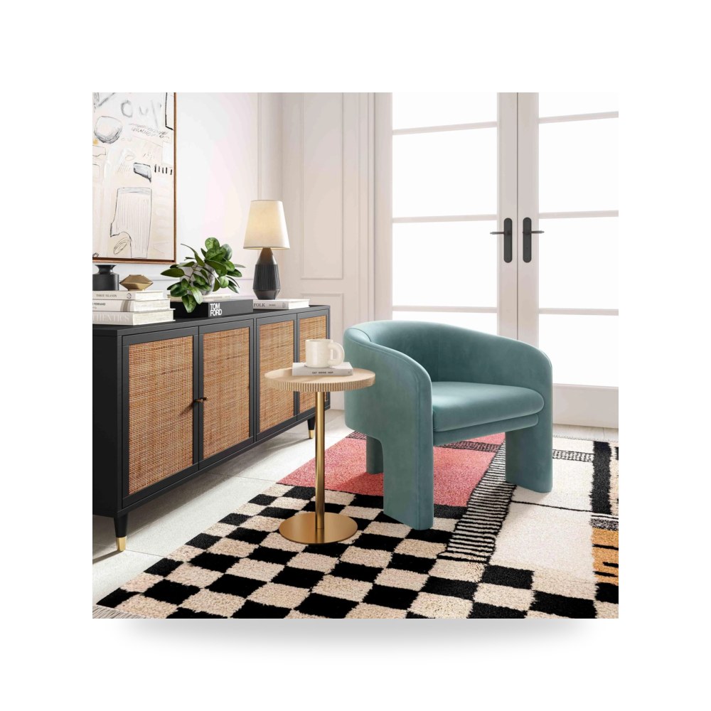 كرسي جلوس بتصميم أنيق - كرسي قطيفة أزرق Marla Sea TOV - من TOV Furniture - طراز TOV-S44184