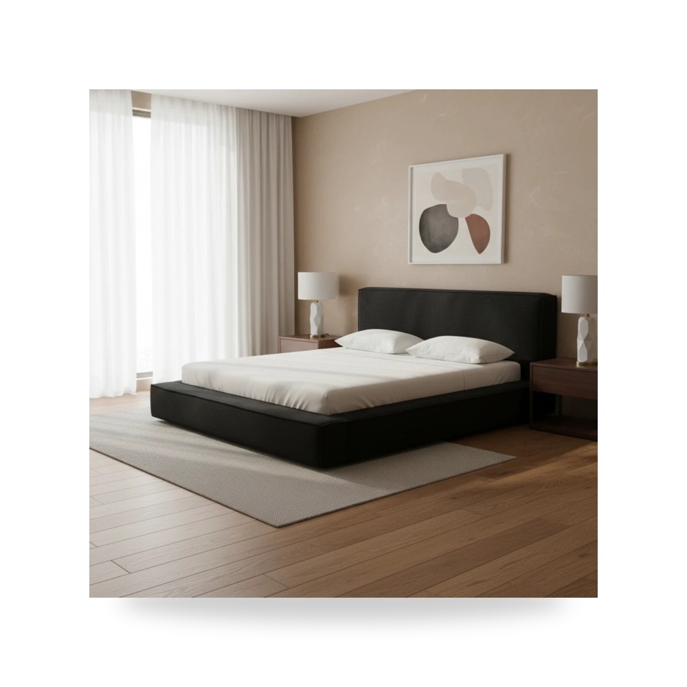 سرير كتان أسود Olafur Queen توف فيرنتشر TOV Furniture