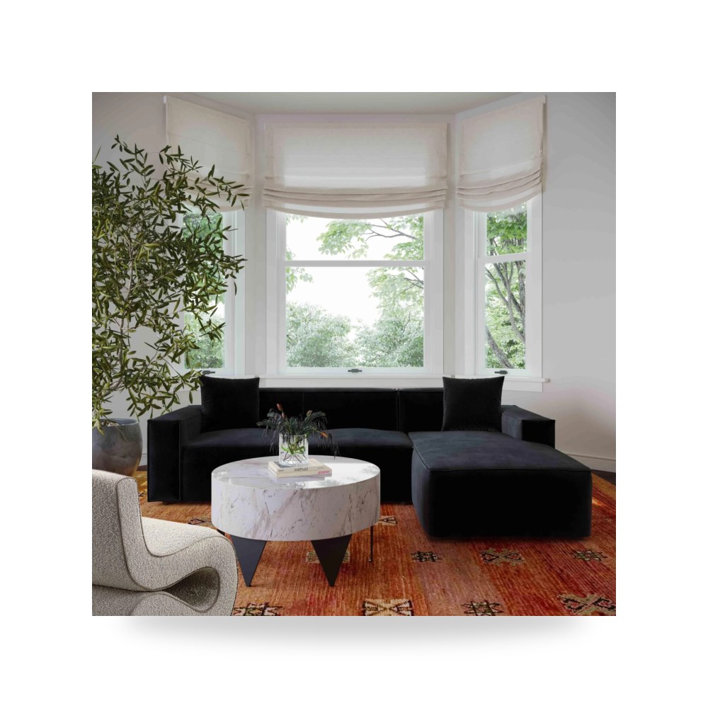 أريكة زاوية قطيفة أسود Olafur RAF توف فيرنتشر TOV Furniture