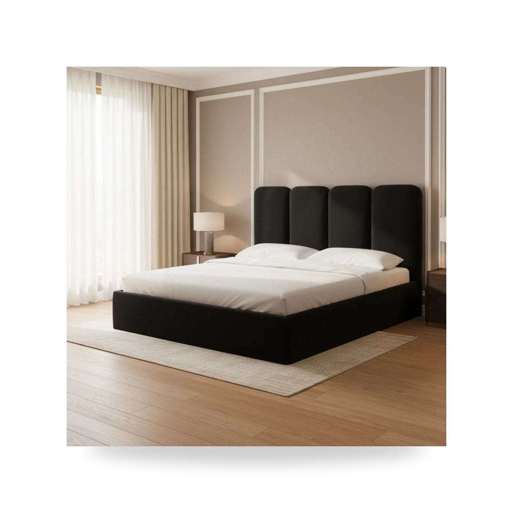 سرير قطيفة أسود Palani Queen توف فيرنتشر TOV Furniture