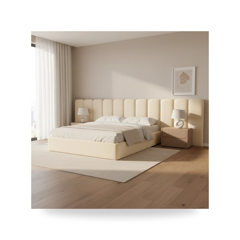 سرير قطيفة كريمي Palani Wings توف فيرنتشر TOV Furniture