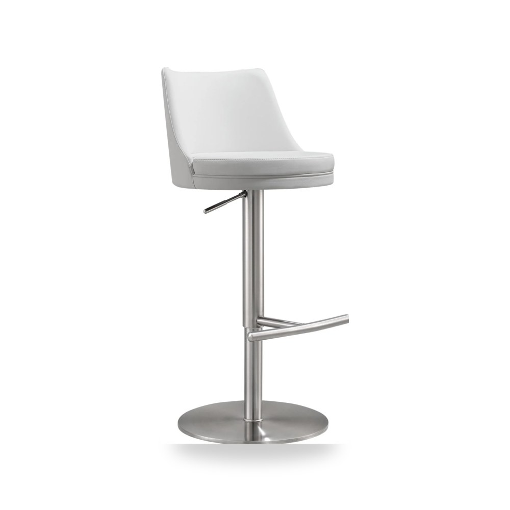 مقعد بار عالي فاخر - كرسي بار مرتفع فضي TOV موديل TOV D68302 - من TOV Furniture