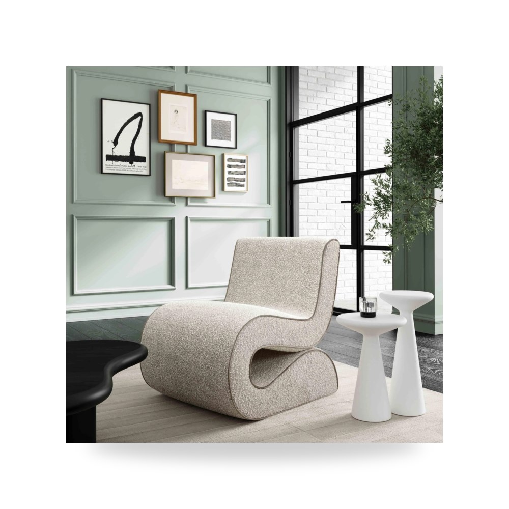 كرسي جلوس بتصميم أنيق - كرسي رمادي Senna Boucle TOV - من TOV Furniture - طراز TOV-S68534