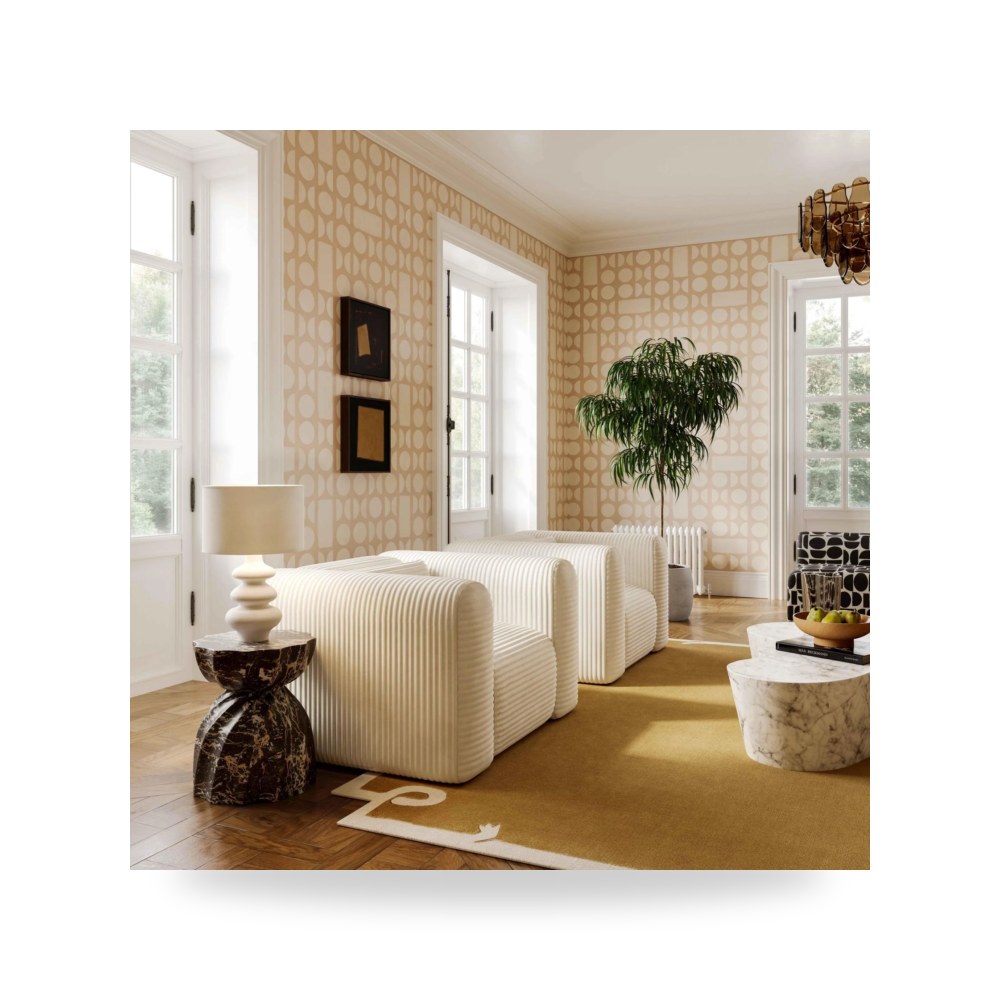 كرسي بذراعين فاخر - كرسي بذراعين كريمي TOV معتمد - من TOV Furniture - طراز TOV-S68883