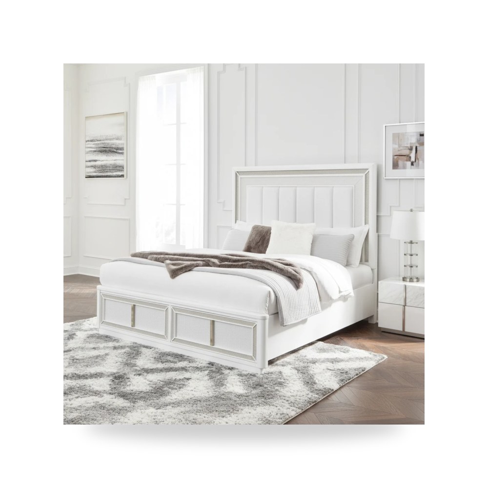 سرير نوم فاخر - Chalanna California King Upholstered Storage Bed
