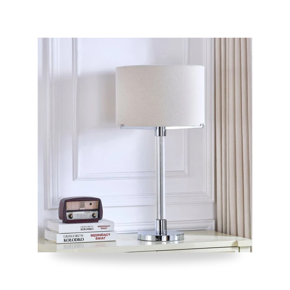 مصباح طاولة فضي Retro Crestview