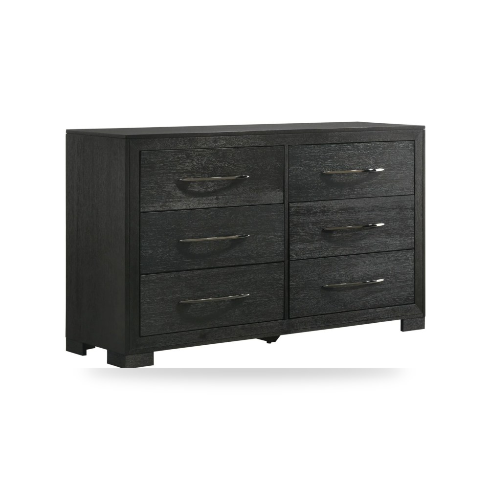 وحدة أدراج وكومودينة غرف نوم - Allan 6-Drawer Dresser in Black