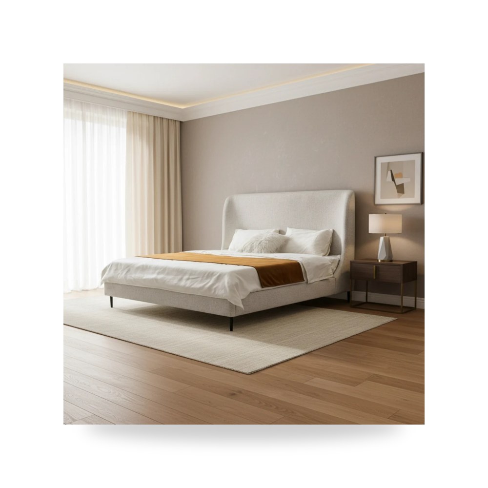 سرير نوم فاخر - Mid-Century King Bed - طراز R0802-B0006BED