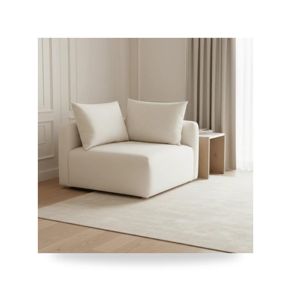 كرسي جلوس بتصميم أنيق - كرسي كتان كريمي TOV معتمد - من TOV Furniture - طراز TOV-L68788-C