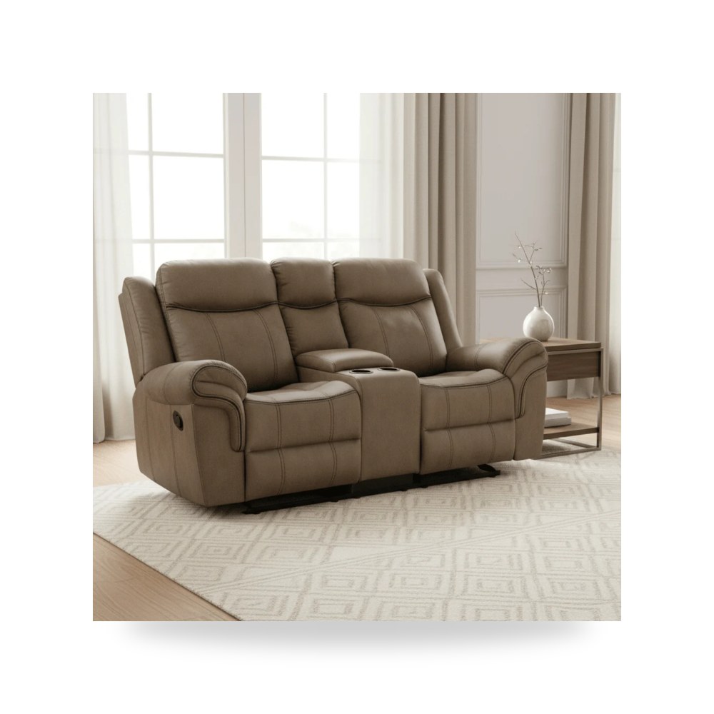 كراسي ومقاعد فاخرة - أريكة مقعدين بني Sorrento Motion T101