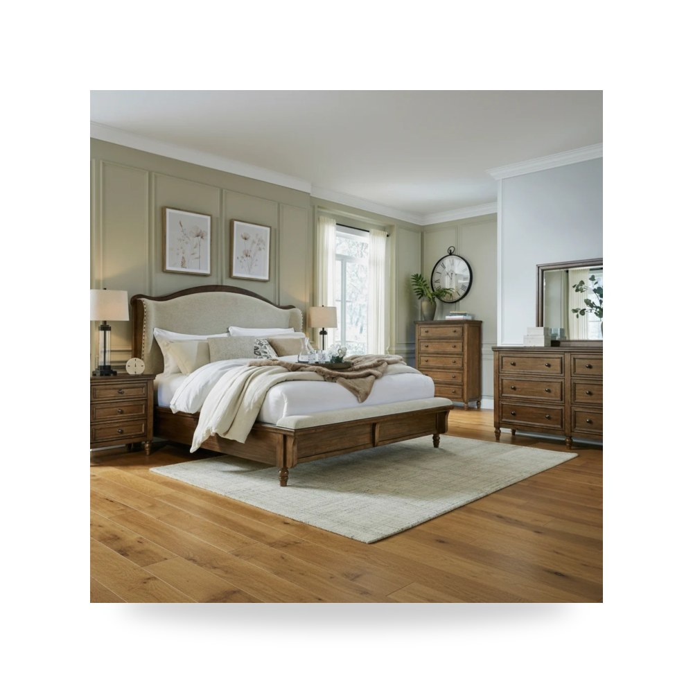 سرير نوم فاخر - سرير أحمر Sturlayne Panel Bedroom
