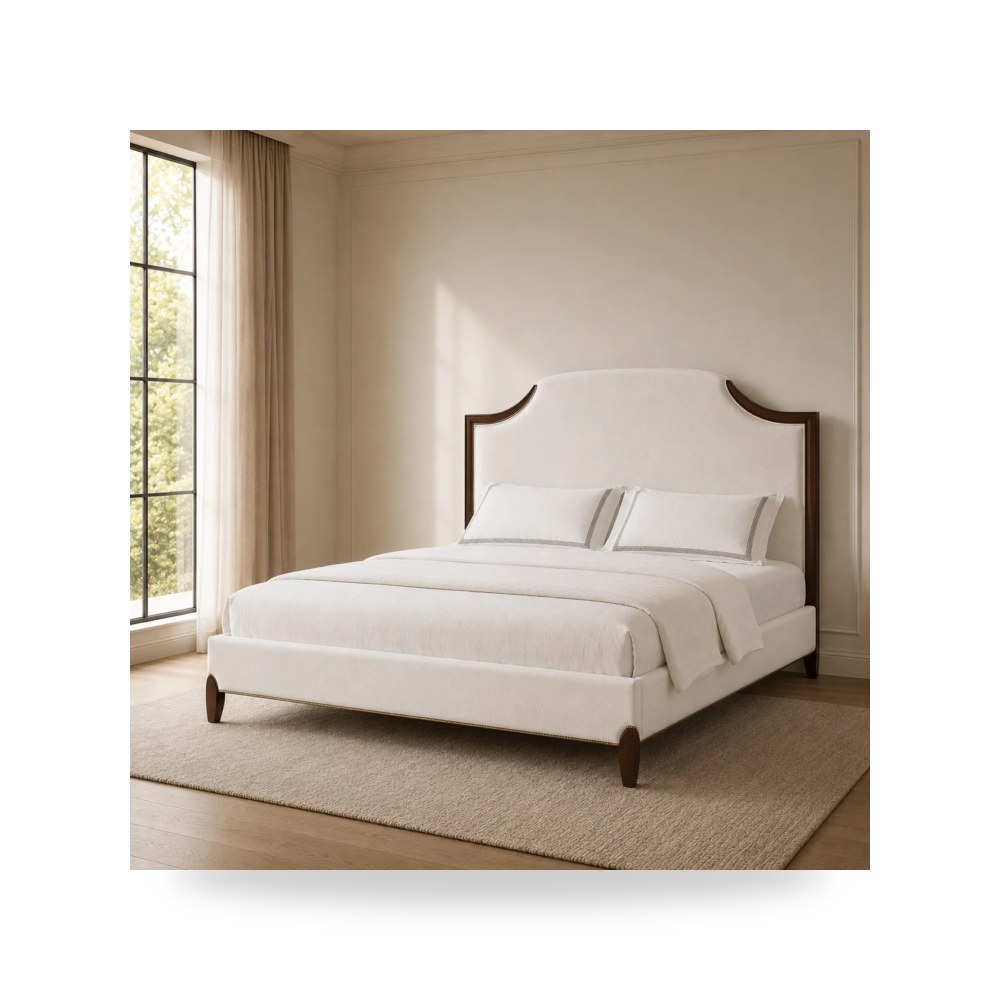 سرير نوم فاخر - سرير نوم بيج - طراز R1982-D0001-BED
