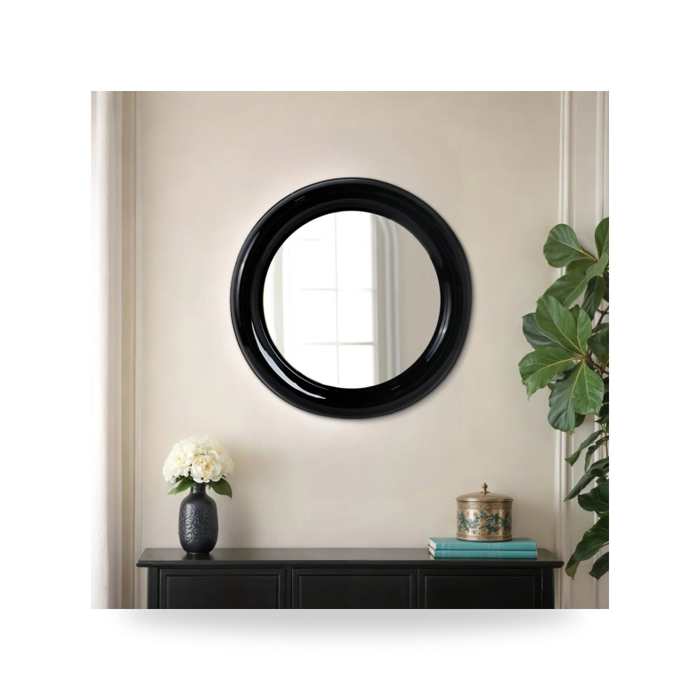 مرآة ديكور METAL 36" ROUND , أسود Sagebrook Home