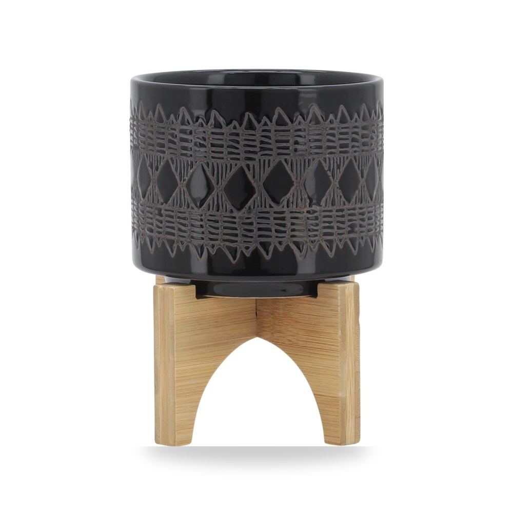 سيراميك أسود AZTEC PLANTER سيجبروك هوم Sagebrook Home