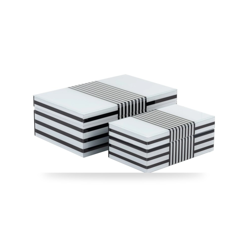 خشب أسود S - 2 BOXES, BLACK - WHITE Sagebrook Home