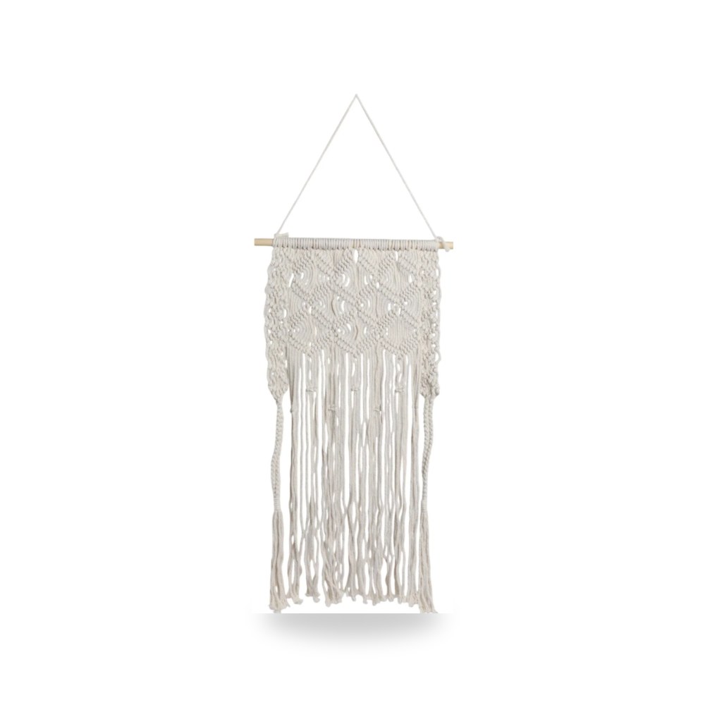 رف خشب عاجي MACRAME Sagebrook Home