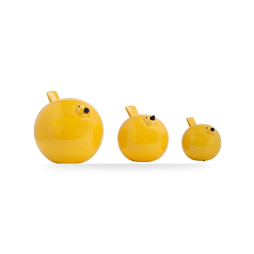 سيراميك أصفر S - 3 BIRDS Sagebrook Home