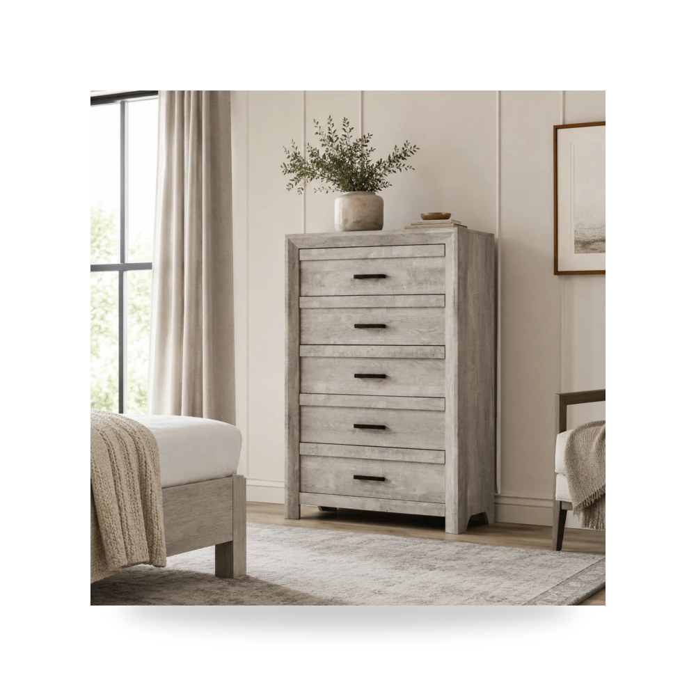 وحدة أدراج وكومودينة غرف نوم - Eleanor 5-Drawer Chest in White