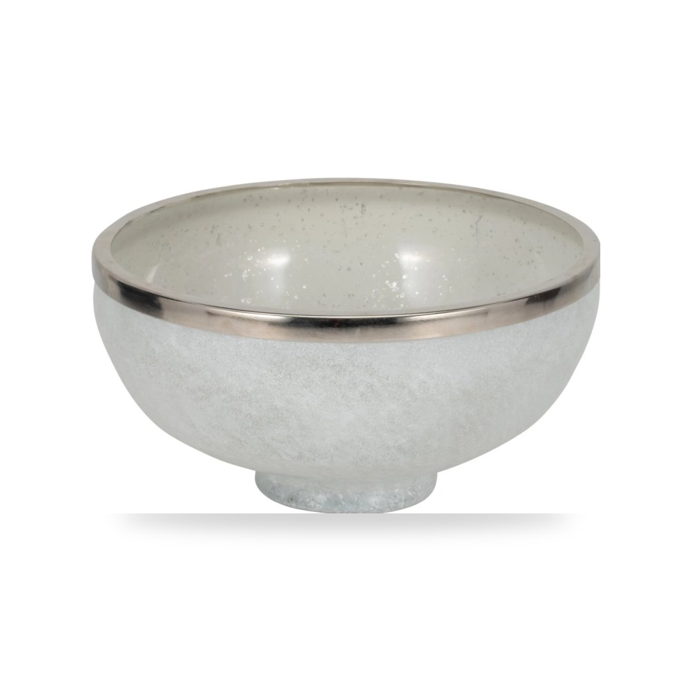 زجاج أبيض GLASS, 13, BOWL DECO, WHITE من ساج بروك هوم Sagebrook Home