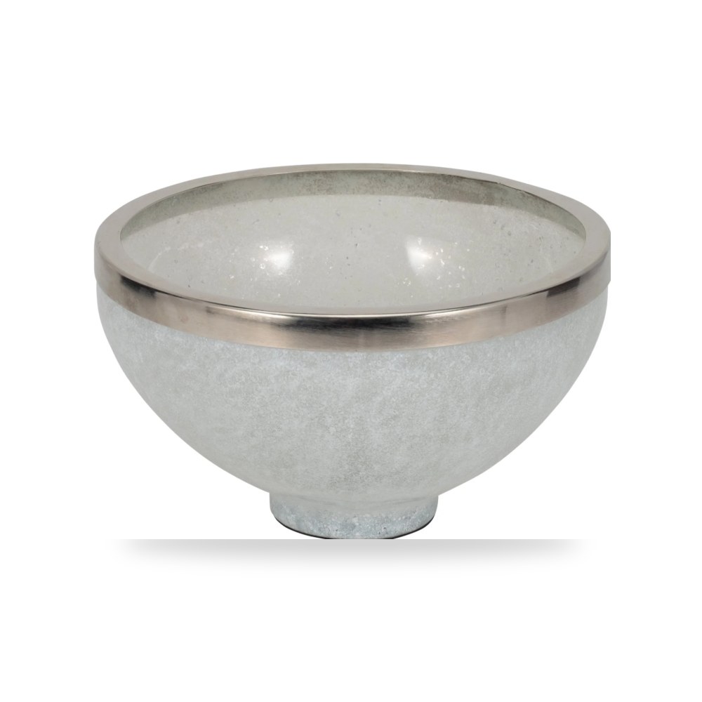 زجاج أبيض GLASS, 10, BOWL DECO, WHITE من ساج بروك هوم Sagebrook Home