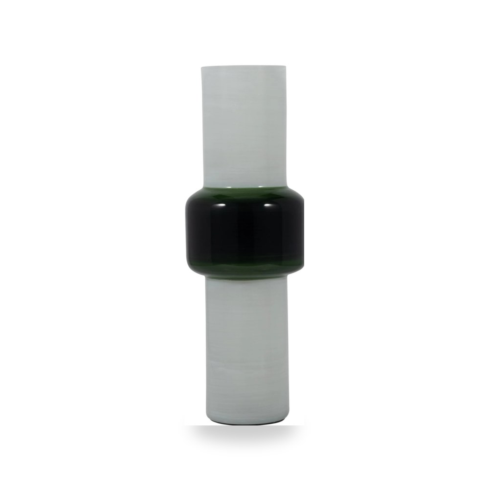 زجاج أبيض CYLINDER VASE, WHITE - GREEN سيجبروك هوم Sagebrook Home