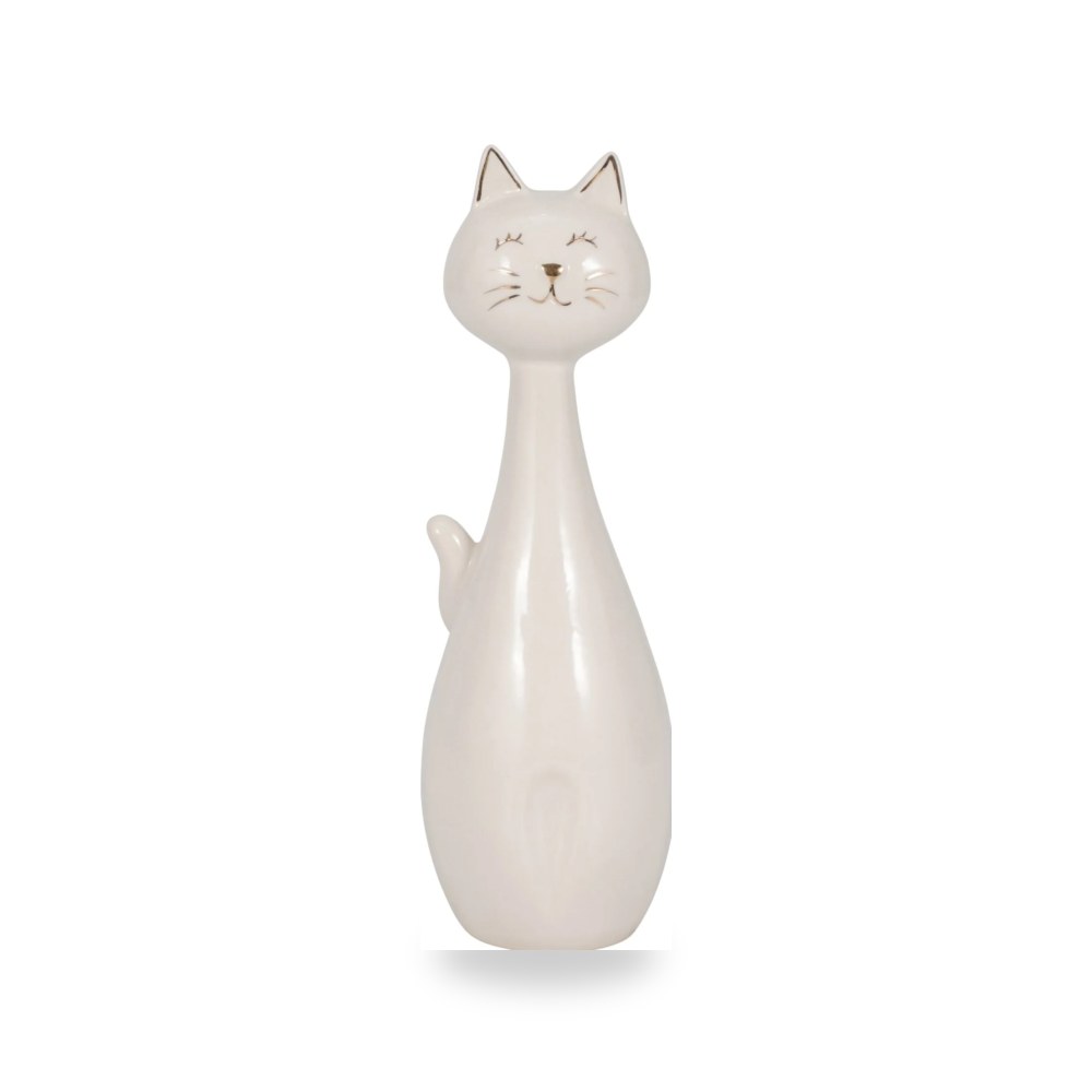 أبيض Kitty, White - gold Sagebrook Home موديل 20177