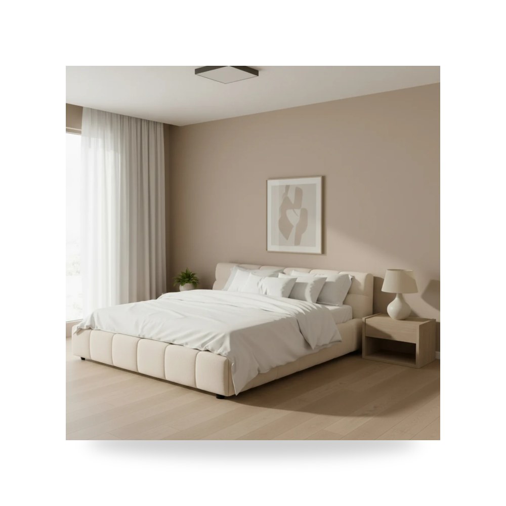 سرير نوم فاخر - سرير نوم بيج موديل R1572 - طراز R1572-B0003-BED