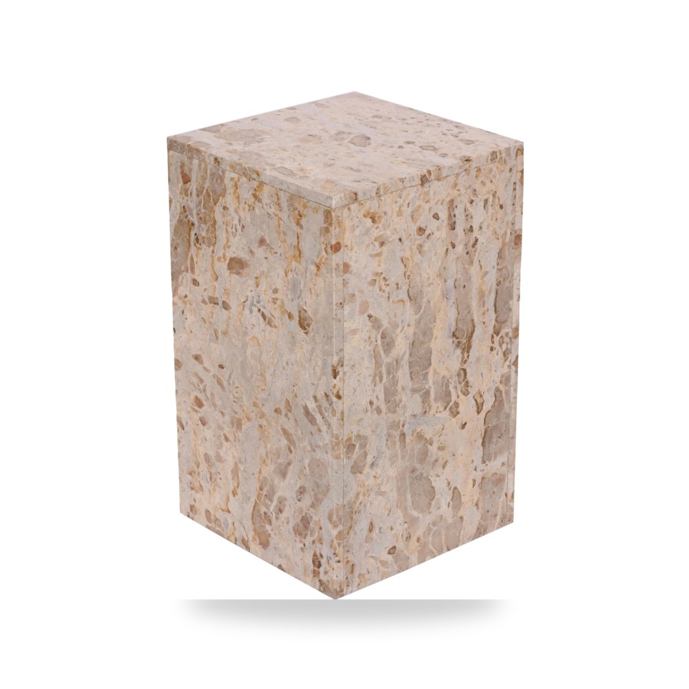 طاولة 20x12" Marble Pedestal Accent , Light Leopard Sagebrook Home