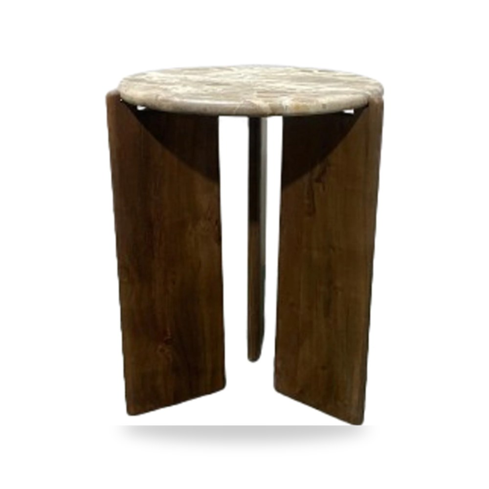 طاولة 20" Somerset Marble And Wood Accent , Multi Sagebrook Home