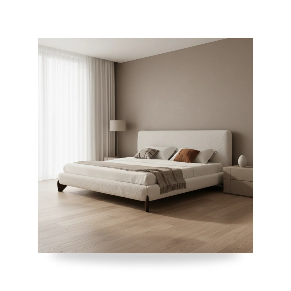 سرير نوم فاخر - سرير أبيض Aurora - طراز R0802-B0007BED