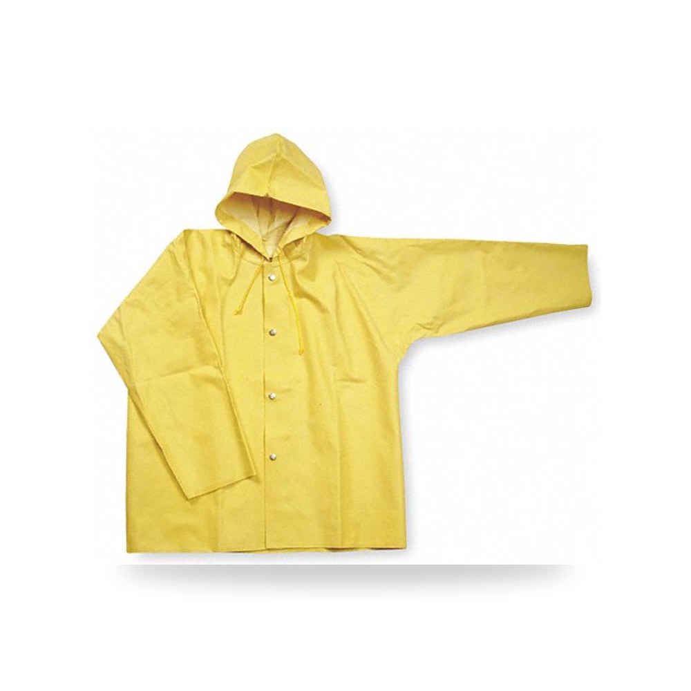 جاكيت مطر بقبعة, 3XL, مطاط, لون أصفر, SBR, شركة أدوات القدرة (AP Tools) موديل 1FAY8