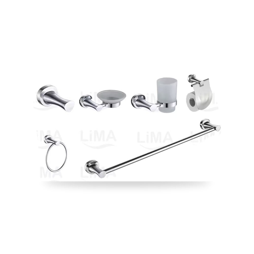 اكسسوار حمام كروم 6 قطع Lima تصميم عصري وجودة