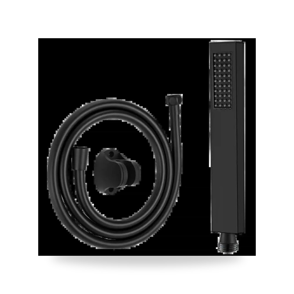 سماعة مع لي ستانلس ستيل مربع اسود موديل 8TU - S6105QSET - BK3