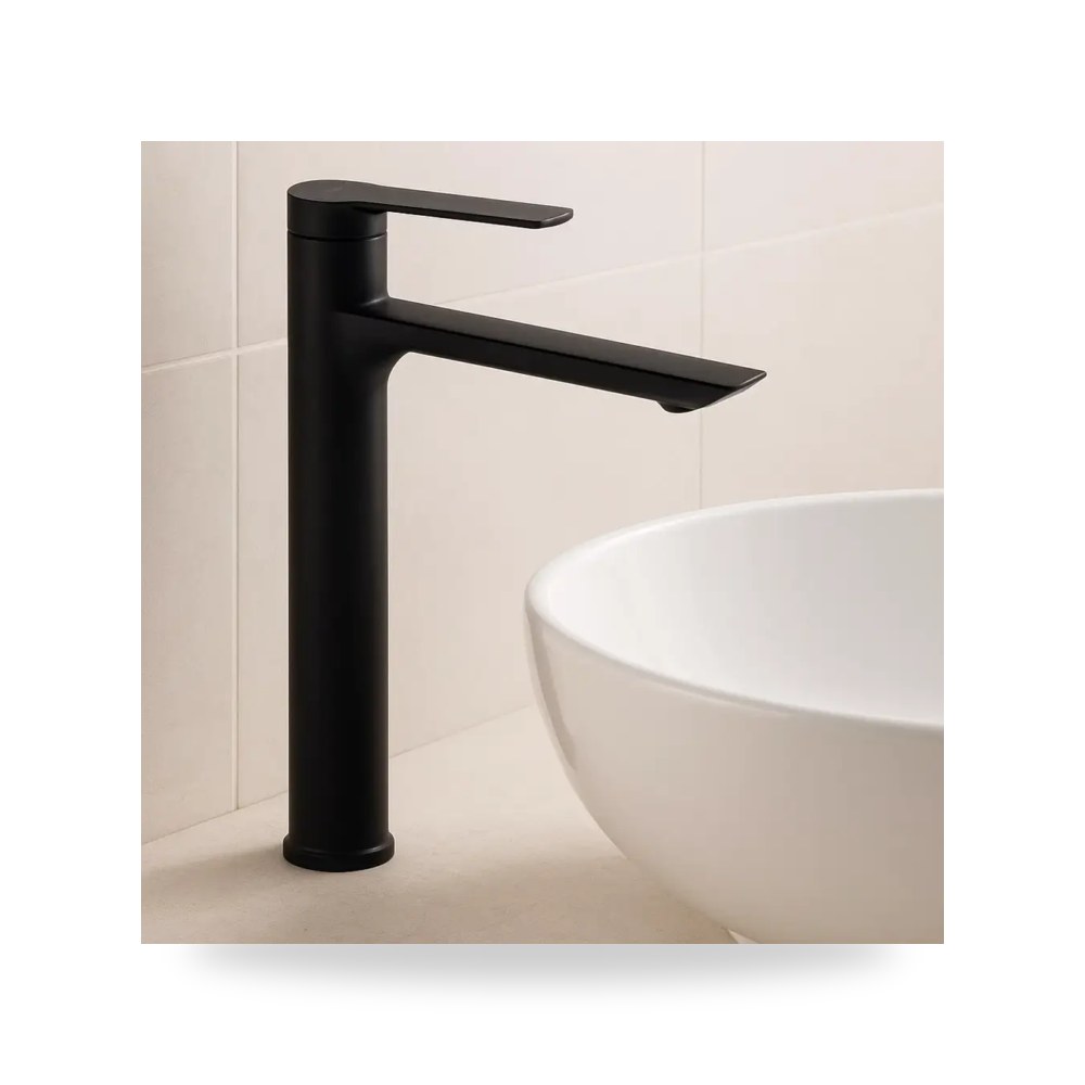 خلاط مغسلة طويل اسود أسود موديل 8TU - M3030H - BK3