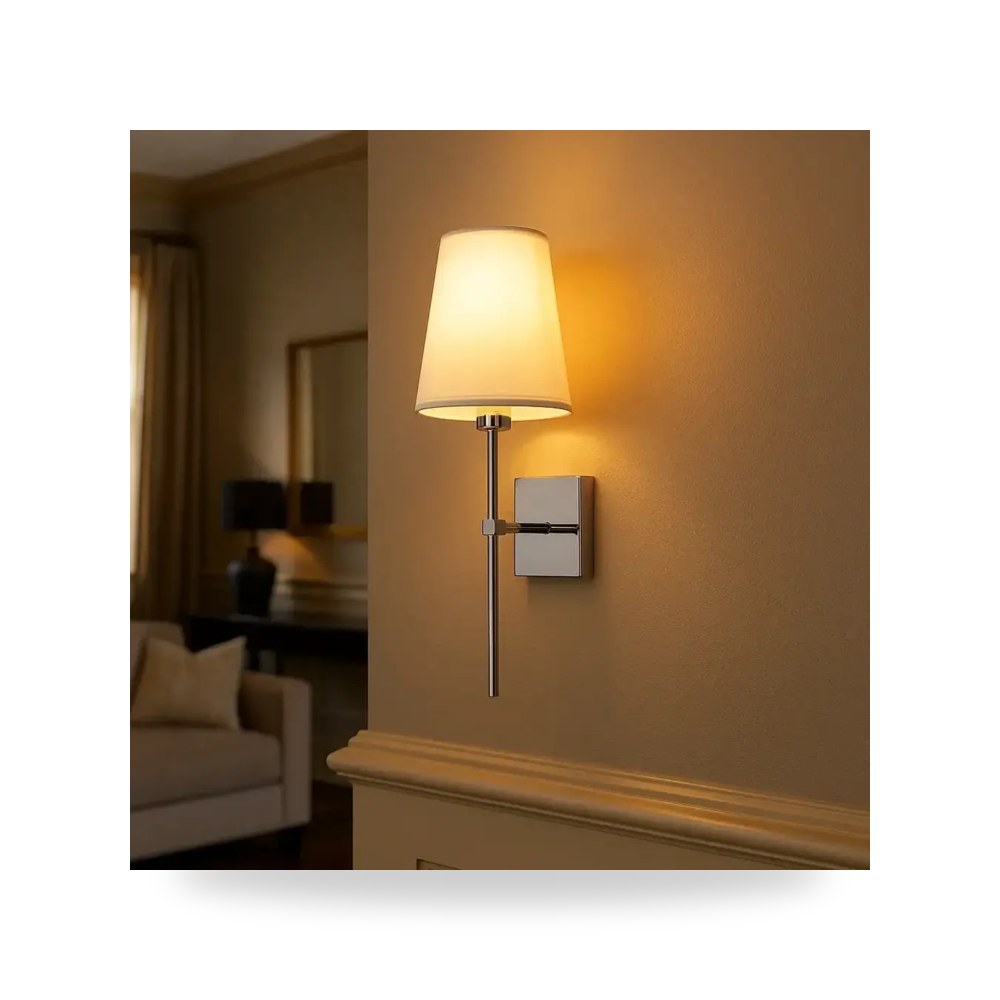إنارة جدارية كلاسيك فضي موديل 8WA - D6140 - 1CH3