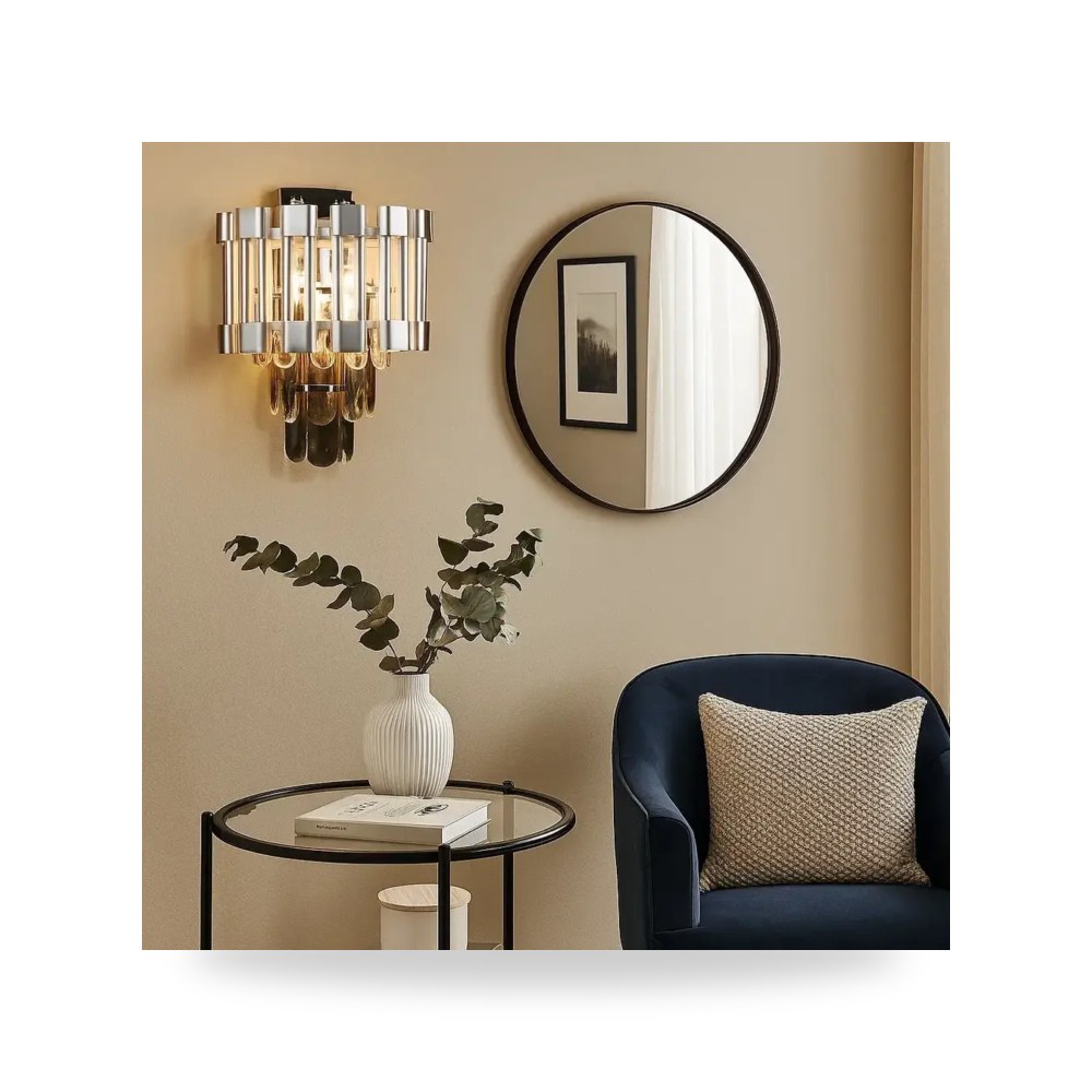 إنارة جدارية كلاسيك فضي موديل 8WA - D6260 - 2W - CH3