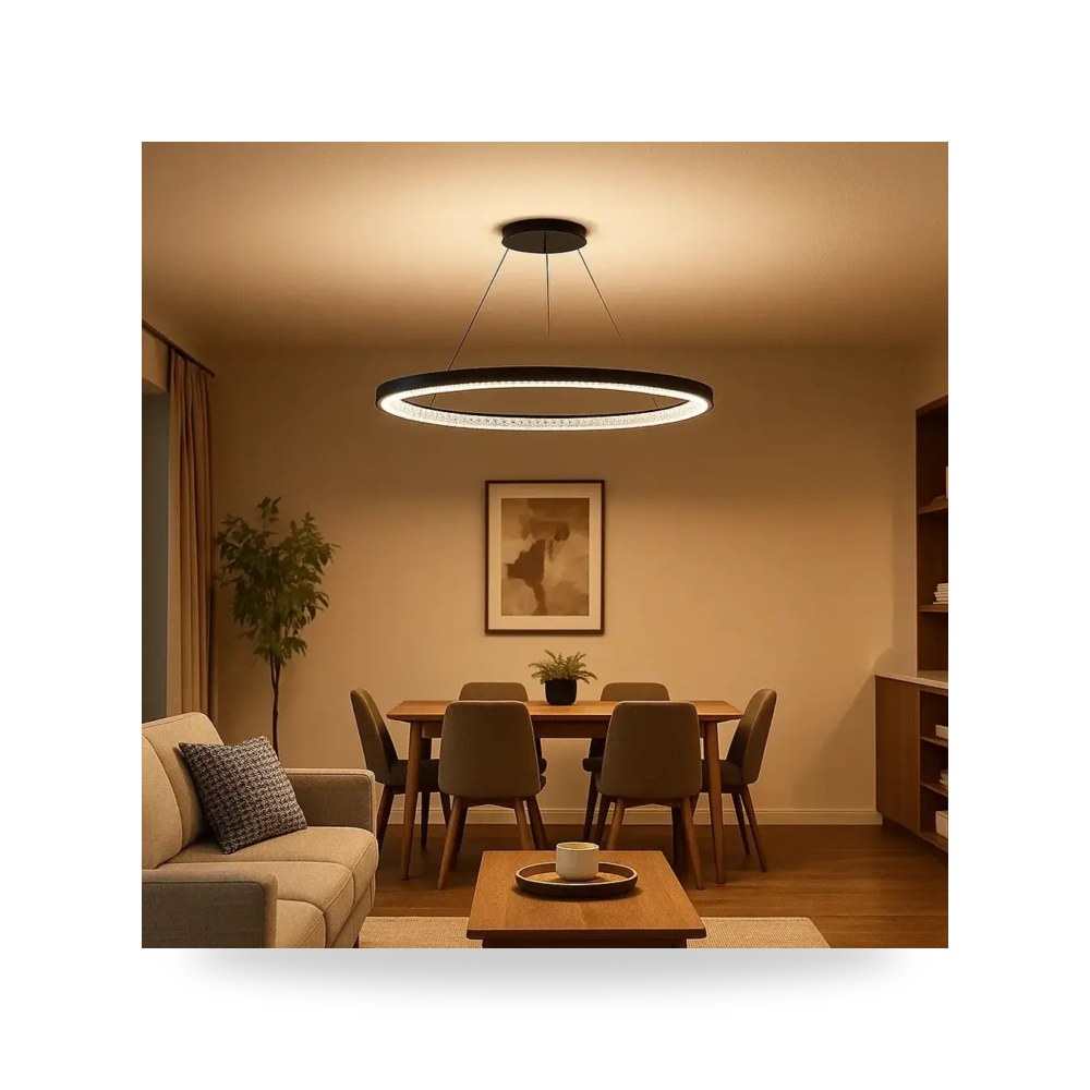 ثريا مودرن اسود لون الانارة 3 اضاءات 42 واط موديل 8HA - D6065 - 500BK+3CO3
