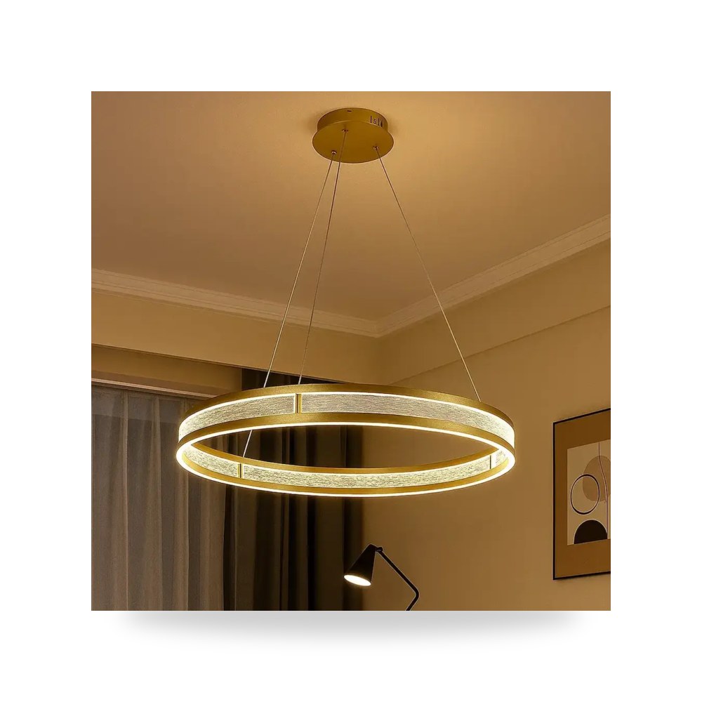 ثريا مودرن ذهبي لون الانارة 3 اضاءات 115 واط موديل 8HA - D6015 - 800GD+3CO3