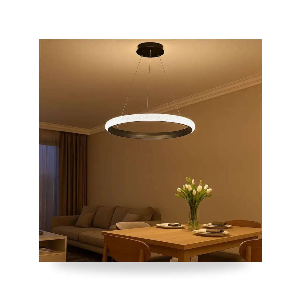 ثريا مودرن حلقة فضي لون الانارة اصفر 60 واط موديل 8HA - D6089 - 800 - SL+WW3