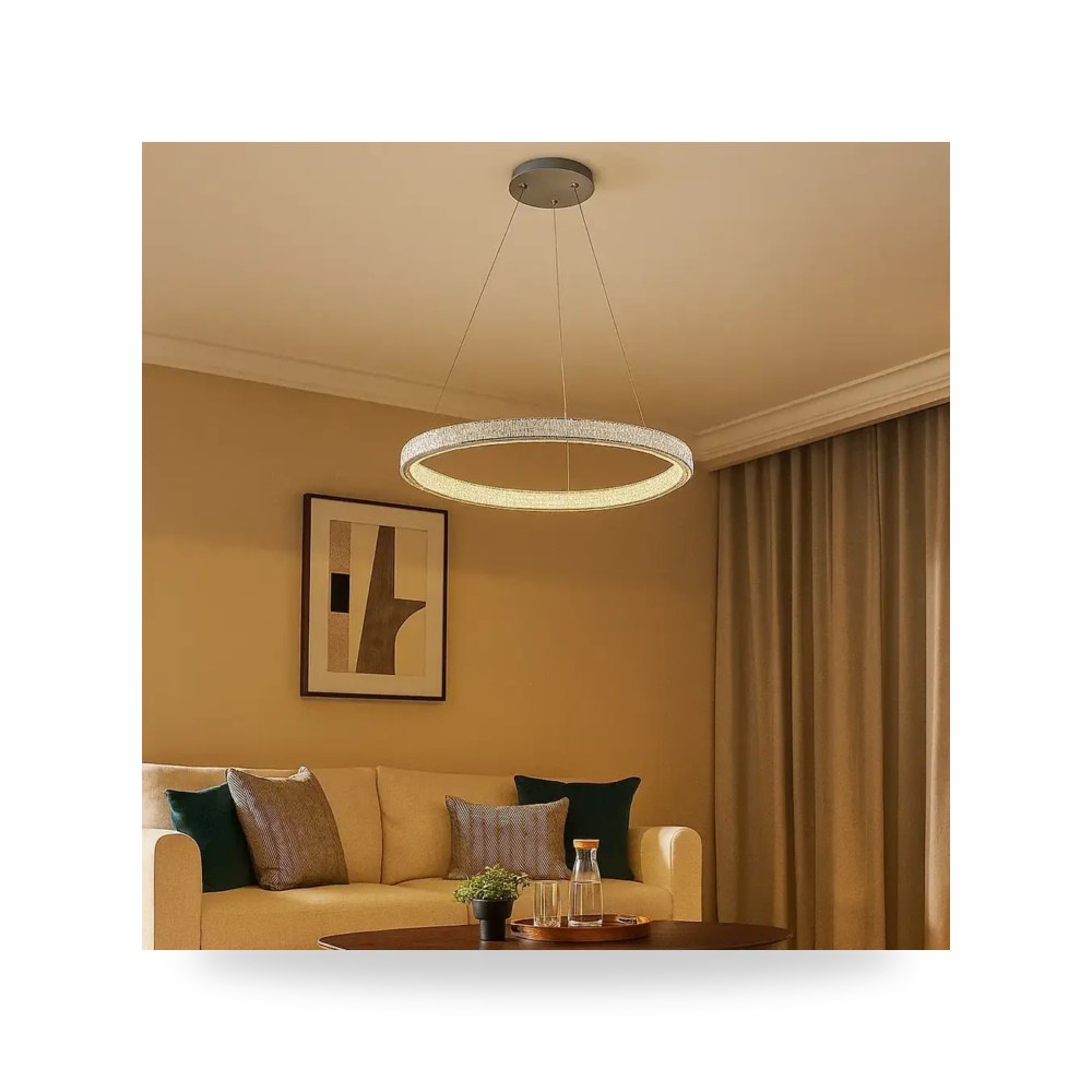 ثريا مودرن اسود 40 سم الانارة 3 اضاءات ليد 55 موديل 8HA - D6080 - 400BK+3CO3