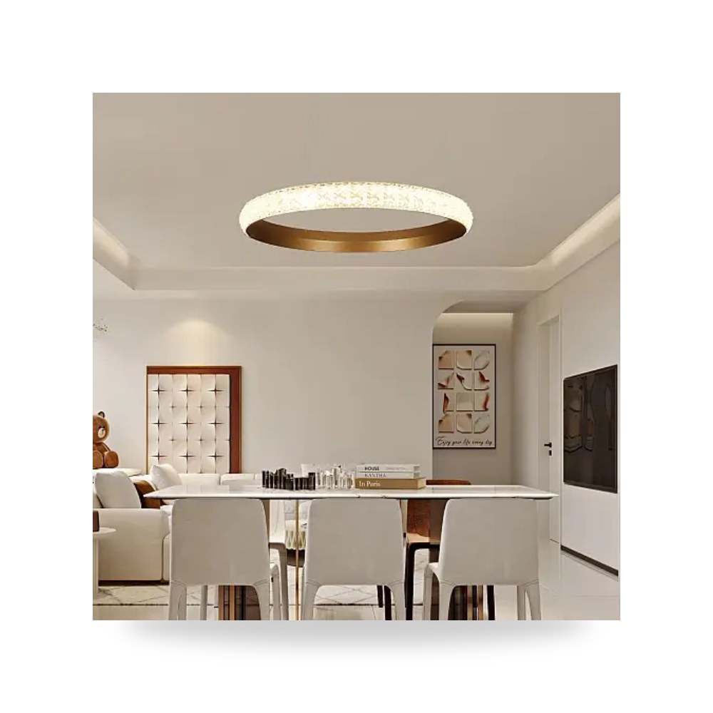 ثريا مودرن انارة اصفر 48 واط 60 سم ذهبي، موديل 8HA - D6089 - 600 - GD+WW3