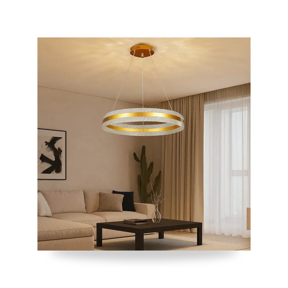 ثريا مودرن ذهبي الانارة 3 اضاءات 85 واط لايت موديل 8HA - E7058 - 600GD+3CO3