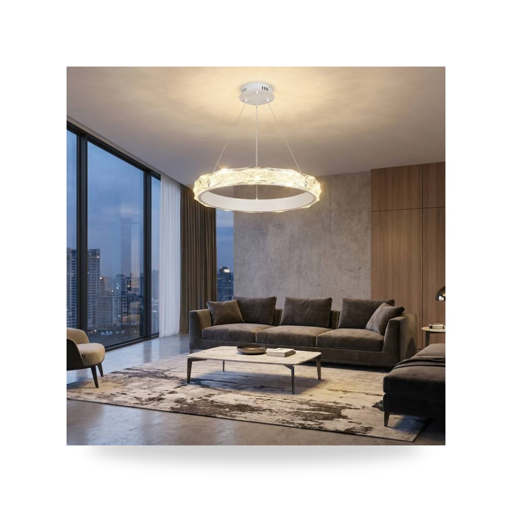 ثريا مودرن 3 اضاءات 40 سم 30 واط ابيض او اسود موديل 8HA - E7189 - 400WH+3CO3
