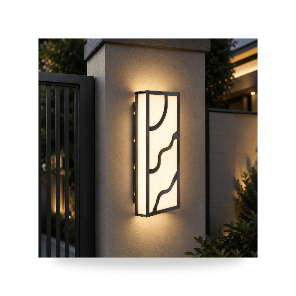 انارة جداري خارجي اضاءة اصفر شمسي 30 واط لايت موديل 8HU9721 - 30W - BK+WW3