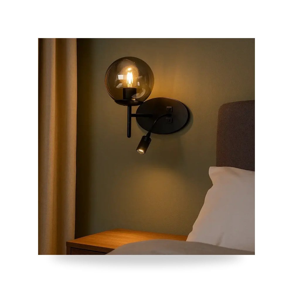 إنارة جدارية مودرن اسود أسود موديل 8WA - D6145 - 1BK3
