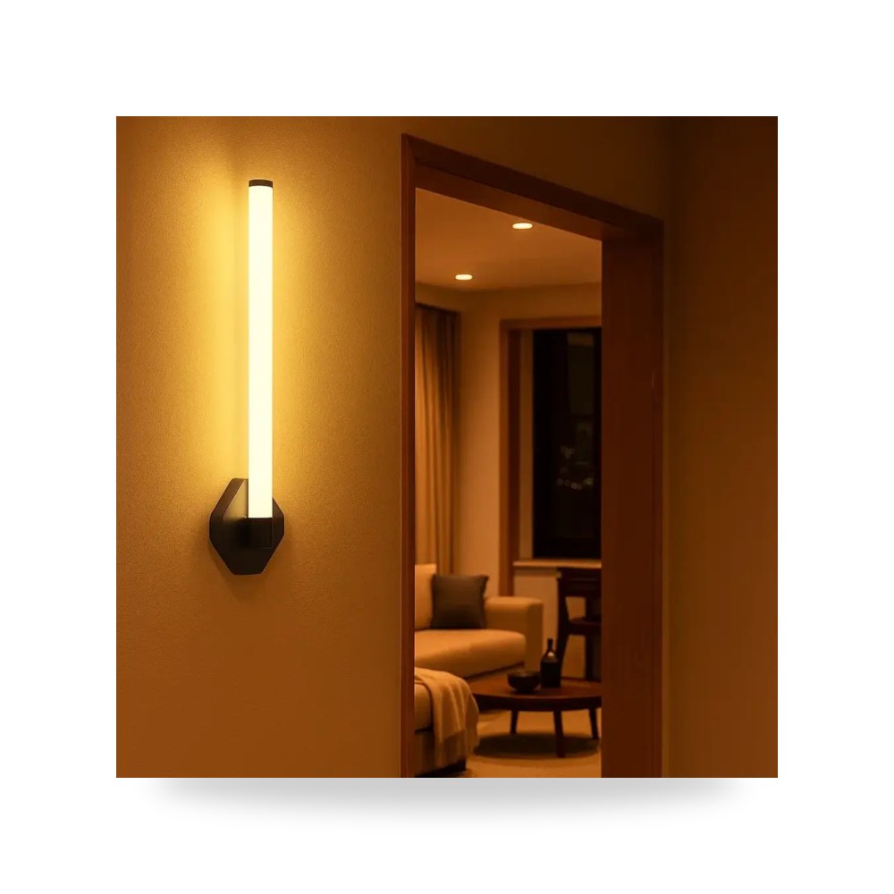 انارة جداري مودرن اسود الانارة اصفر 9 واط موديل 8WA - E6997 - 400BK+WW3