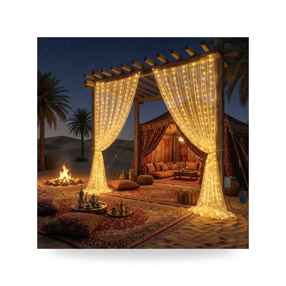 ستارة مضيئة طول 3 م عرض 3 م اصفر خارجي لايت موديل 8HU2464PRO - 3X3 - WW3