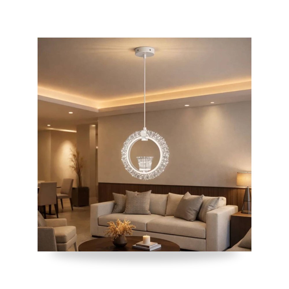 انارة معلقة ابيض 3 اضاءات 20 واط سلك 2 متر موديل 8HA - E6941 - WH+3CO3