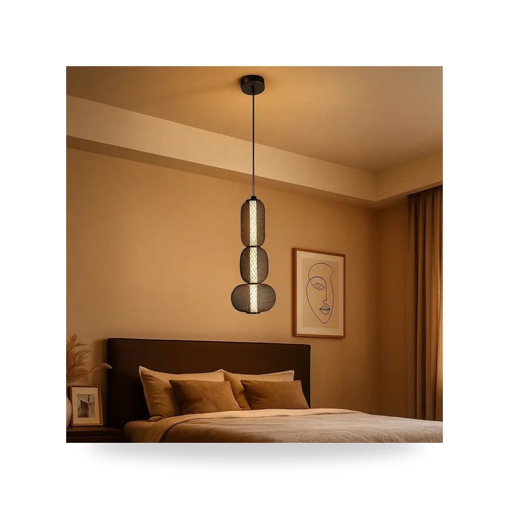 انارة معلقة مفرد مودرن اسود 50 سم موديل 8HA - D6409 - 500BK+3CO3