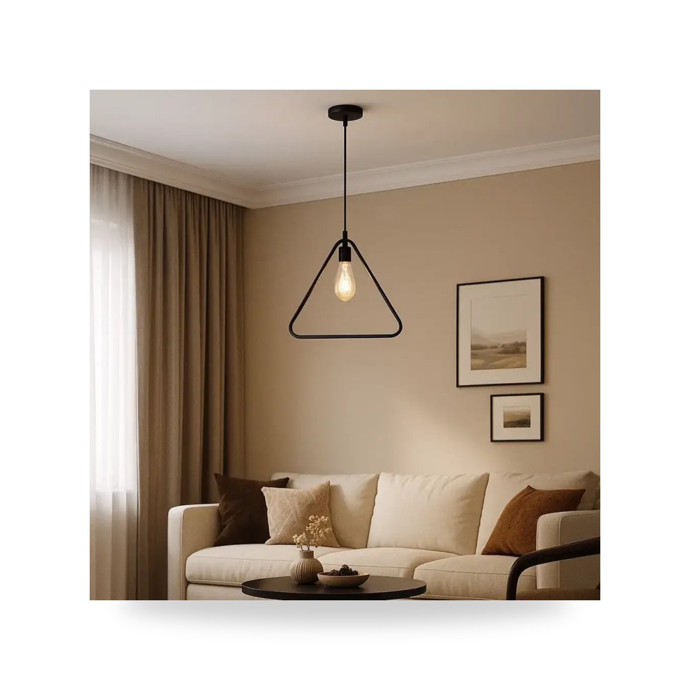 انارة معلقة كلاسيك مثلث اسود مقاس موديل 8HA - S7812 - BK3